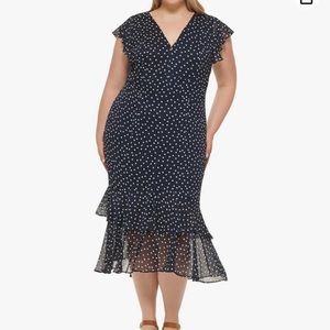 Sold/ NWT Tommy Hilfiger Polka-Dot High-Low Midi Dress